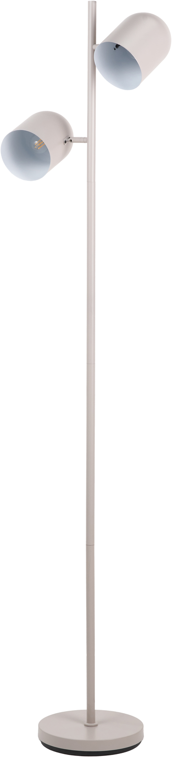 Grey Metal Cloche Two Head Floor Lamp