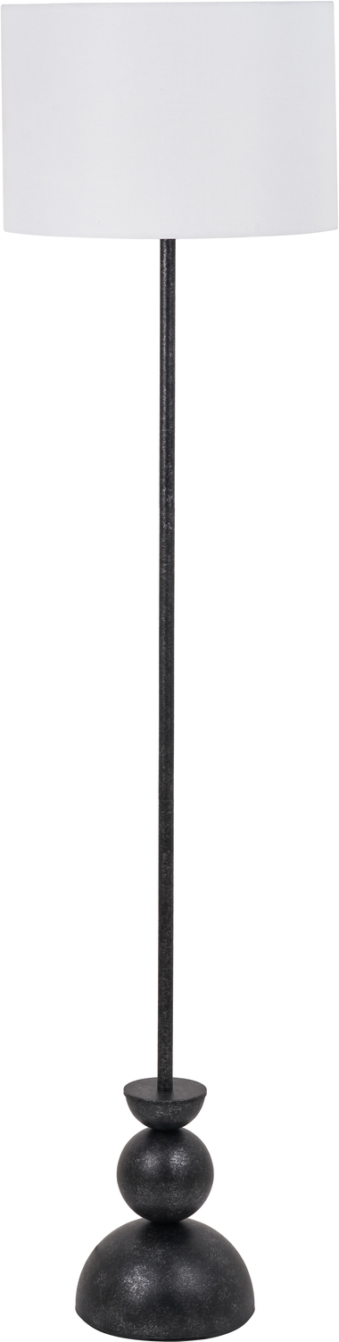 Vala Graphite Metal Textured Effect Ball Floor Lamp
