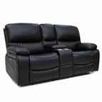 Electric Recliner Sofa Black 2 Seater