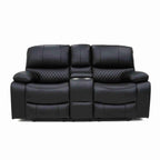 Electric Recliner Sofa Black 2 Seater