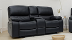 Electric Recliner Sofa Black 2 Seater