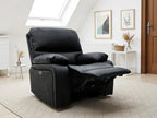 Electric Recliner Sofa Black Armchair Leathair