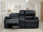 Electric Recliner Sofa Black 2 Seater