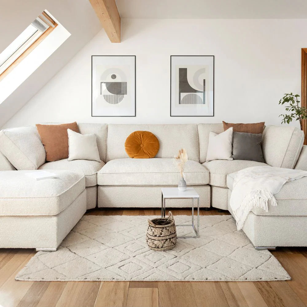 Inga Sofa Beige Boucle U Shape Corner