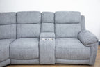 Electric Recliner Sofa Grey Large Corner