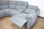 Electric Recliner Sofa Grey Large Corner