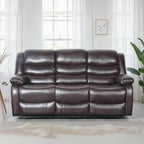 Manual Recliner Sofa Brown 3 Seater