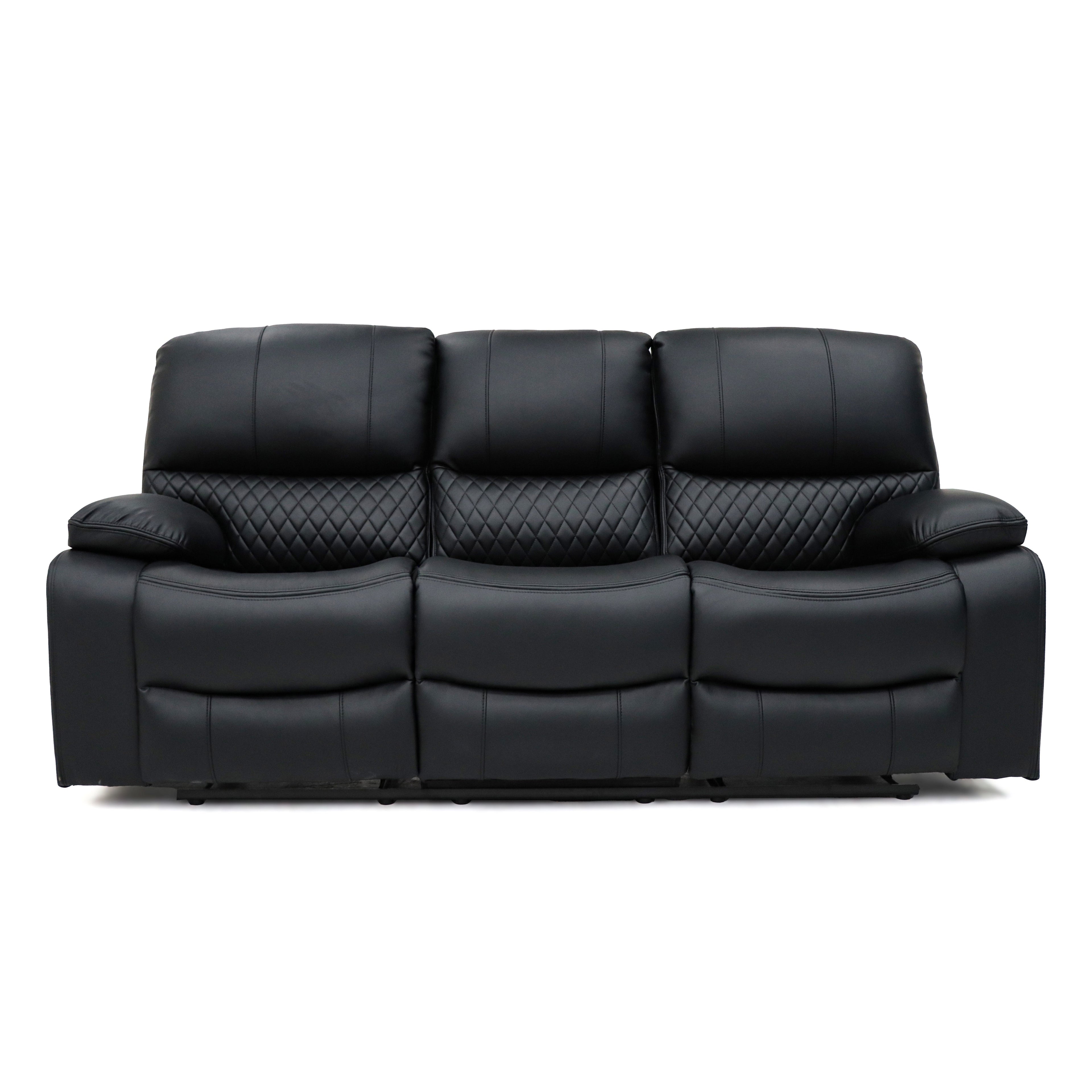 Orla Electric Recliner Sofa Black 3 Seater