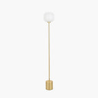 Bella White Ribbed Glass and Gold Metal Squoval Floor Lamp