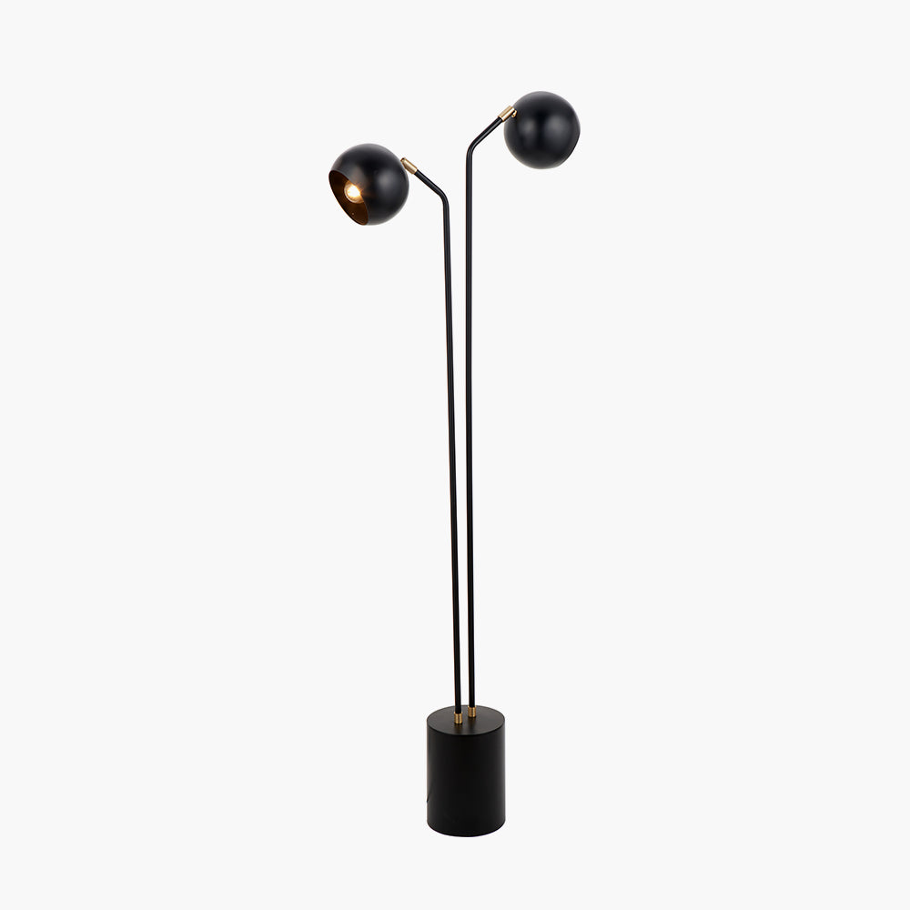Black Metal 2 Head Floor Lamp