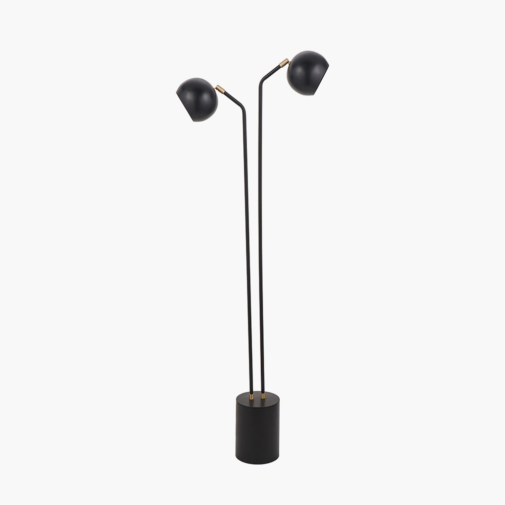 Black Metal 2 Head Floor Lamp