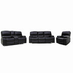 Electric Recliner Sofa Black 2 Seater