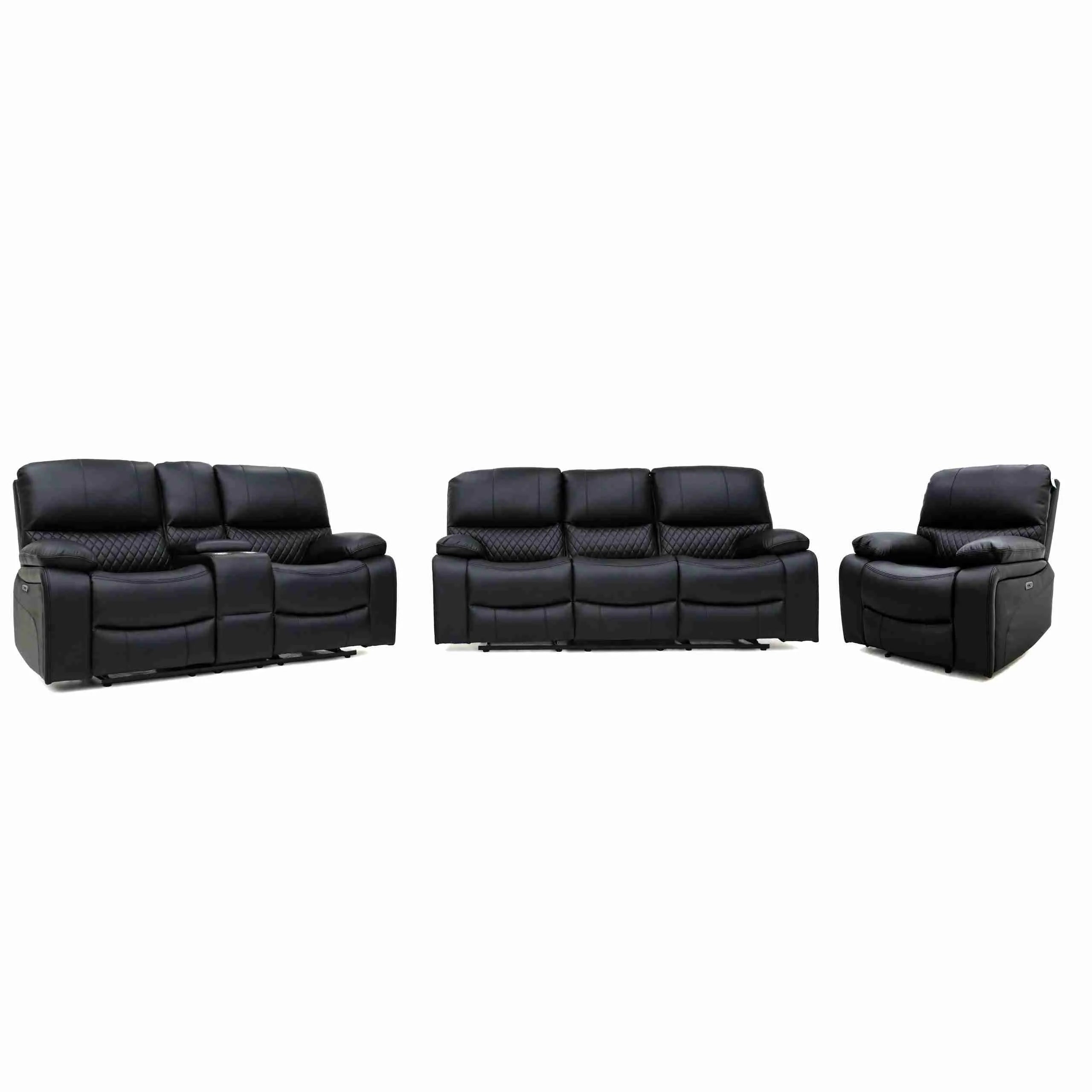 Orla Electric Recliner Sofa Black 2 Seater