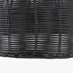 Black Rattan Dome Pendant