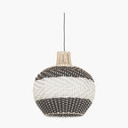 Rowan Natural Rattan Black and White Woven Pendant
