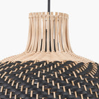 Rowan Natural Rattan Black and White Woven Pendant