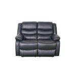 Manual Recliner Sofa Black 2 Seater