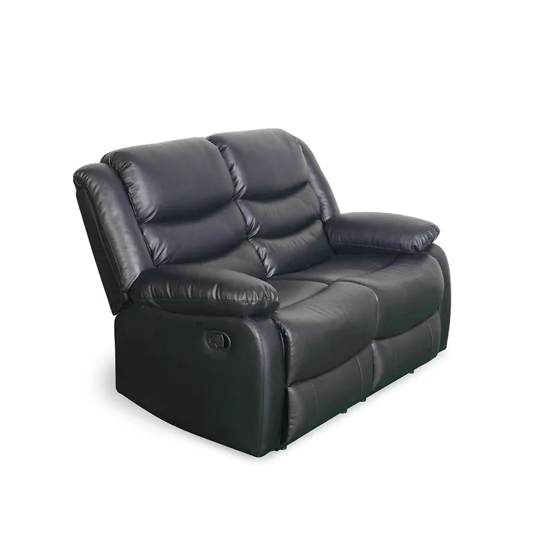 Manual Recliner Sofa Black 2 Seater