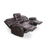 Manual Recliner Sofa Brown 3 Seater