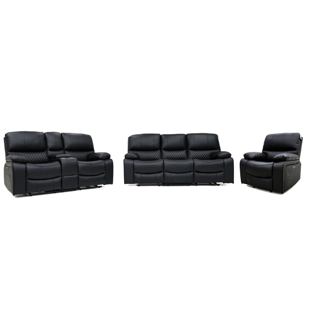 Orla Electric Recliner Sofa Black 3 Seater