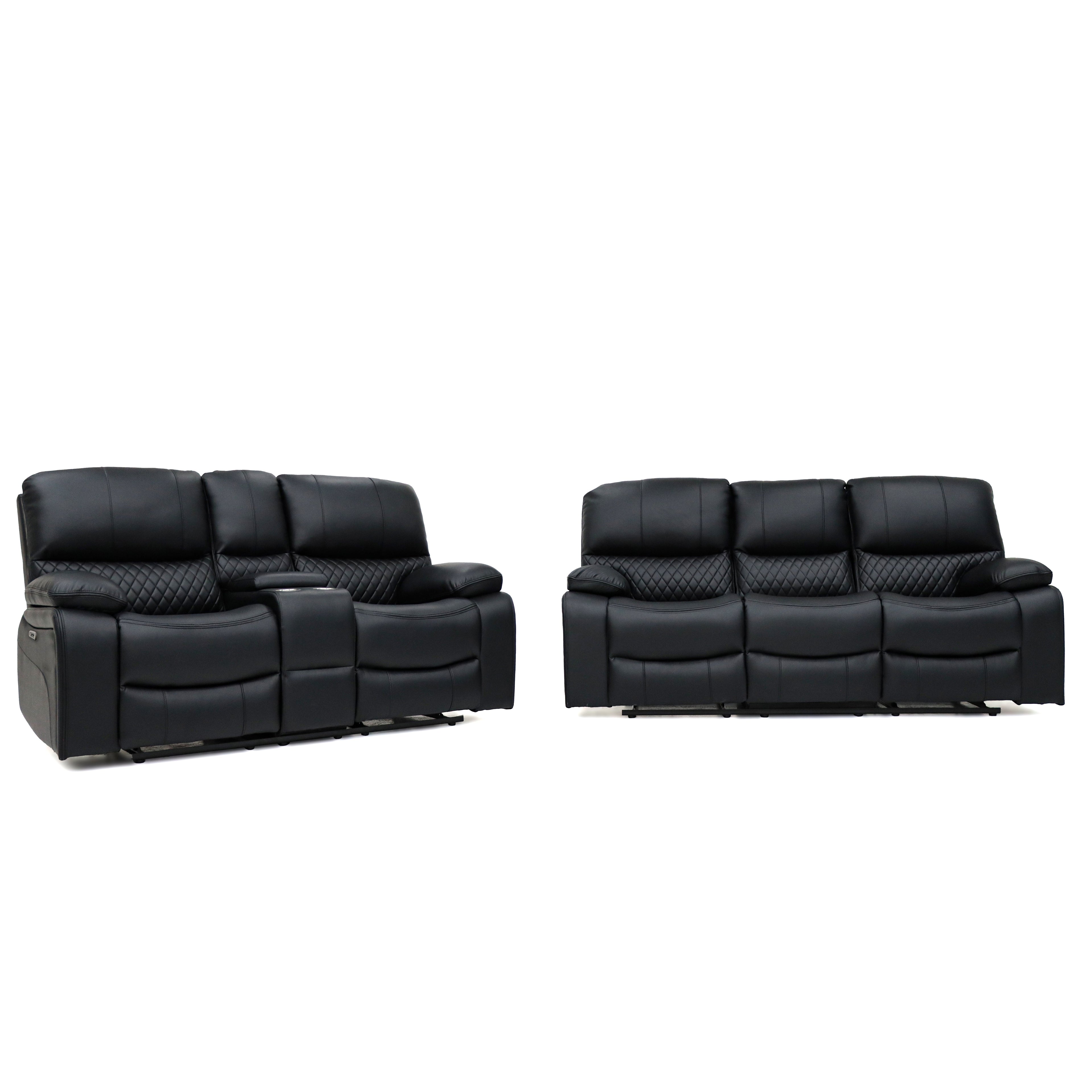 Orla Electric Recliner Sofa Black 3 Seater