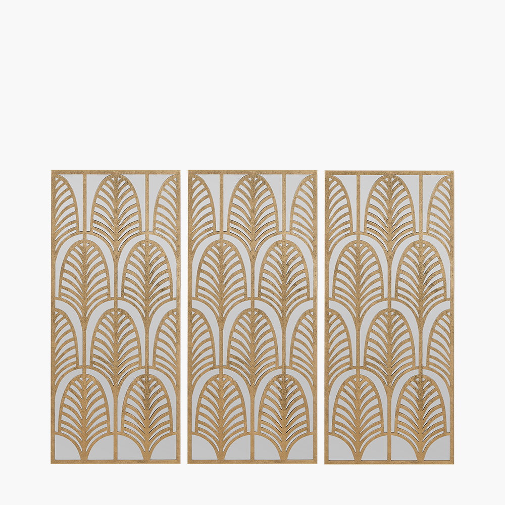 Gold Metal Rectangular Mirrored Wall Art