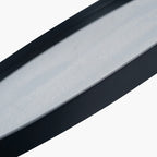 Black Wood Veneer and Foxed Glass Round Wall Mirror