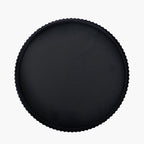 Black Metal Textured Edged Round Wall Mirror