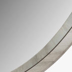 Grey Oak Wood Veener Slim Frame Round Mirror Large