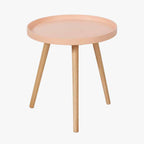 Apricot Wood Veneer and Natural Pine Wood Side Table