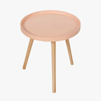 Apricot Wood Veneer and Natural Pine Wood Side Table