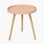 Apricot Wood Veneer and Natural Pine Wood Side Table
