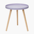 Lilac Wood Veneer and Natural Pine Wood Side Table