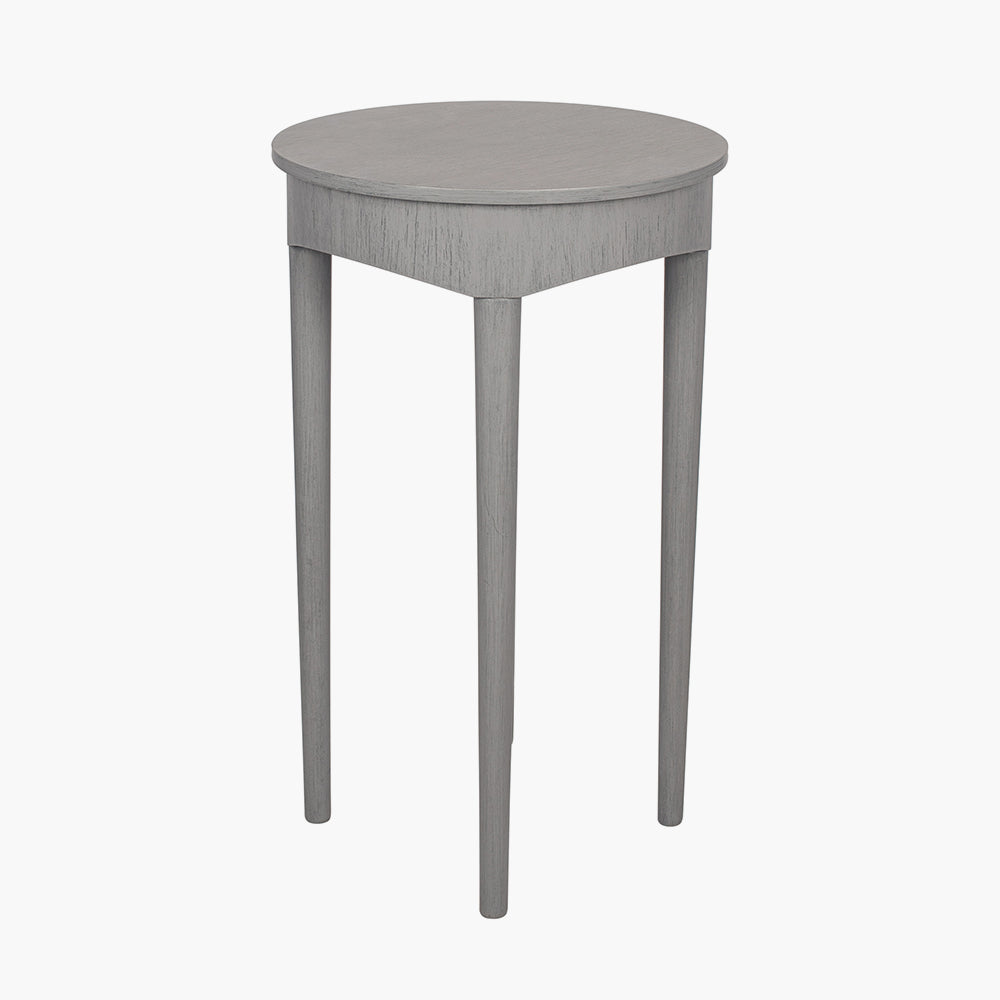 Naha Dark Grey Pine Wood Round Occasional Table
