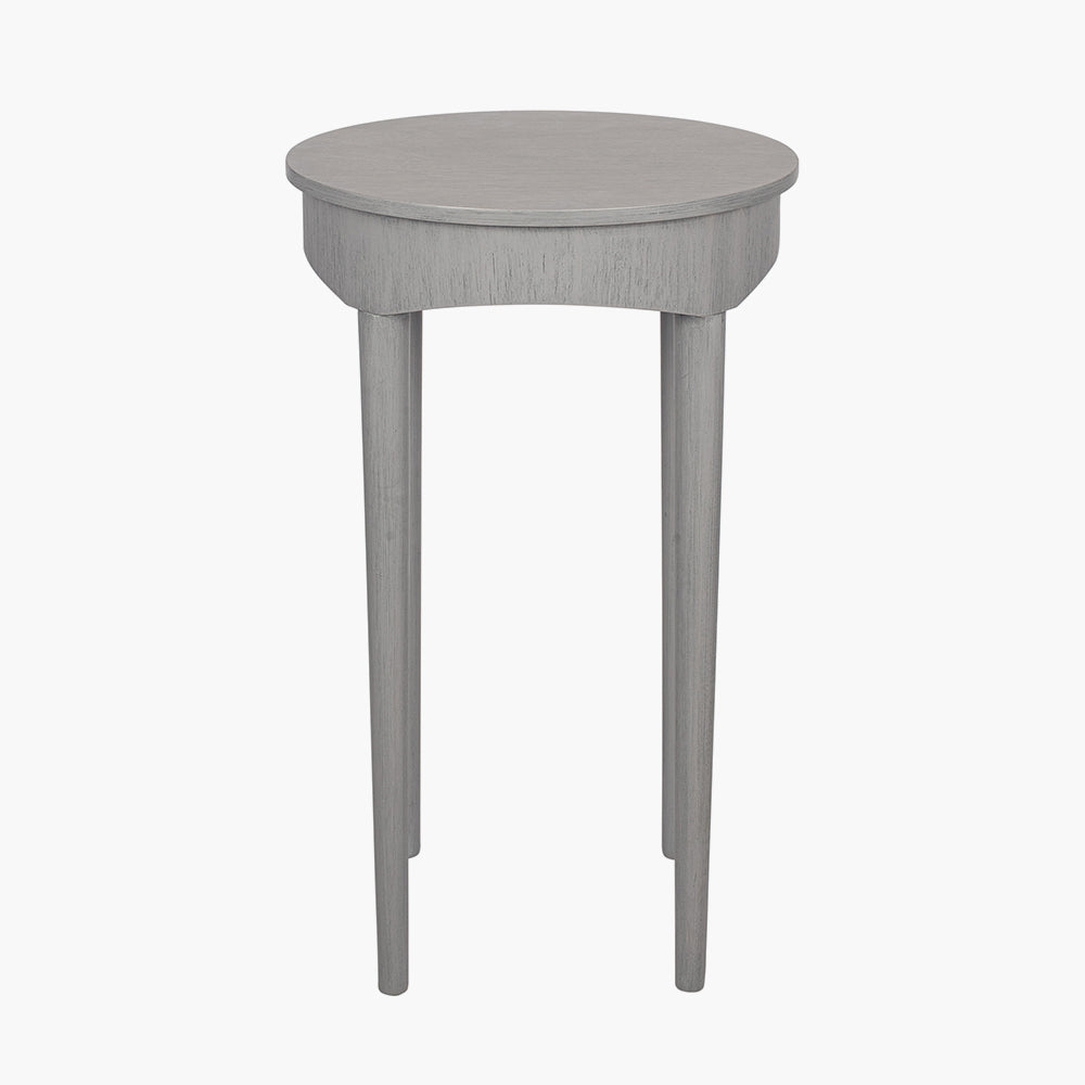 Naha Dark Grey Pine Wood Round Occasional Table