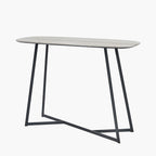 Grey Oak Veneer and Black Metal Console Table