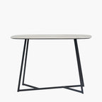 Grey Oak Veneer and Black Metal Console Table