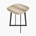 Grey Oak Veneer and Black Metal Side Table