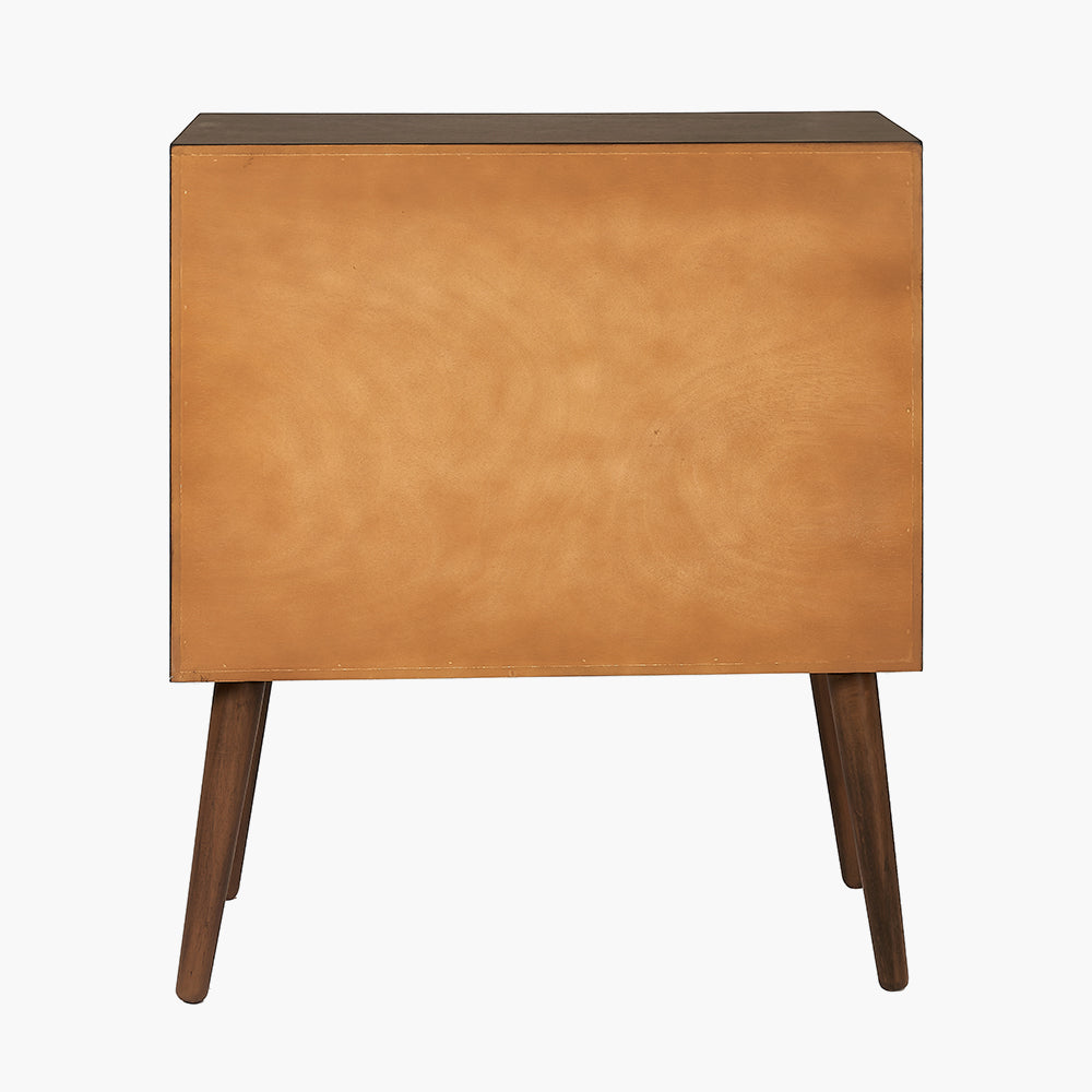 Black Pine Wood 3 Drawer Unit