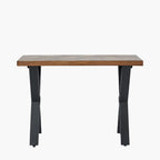 Lakota Recycled Wood and Brass Metal Console Table