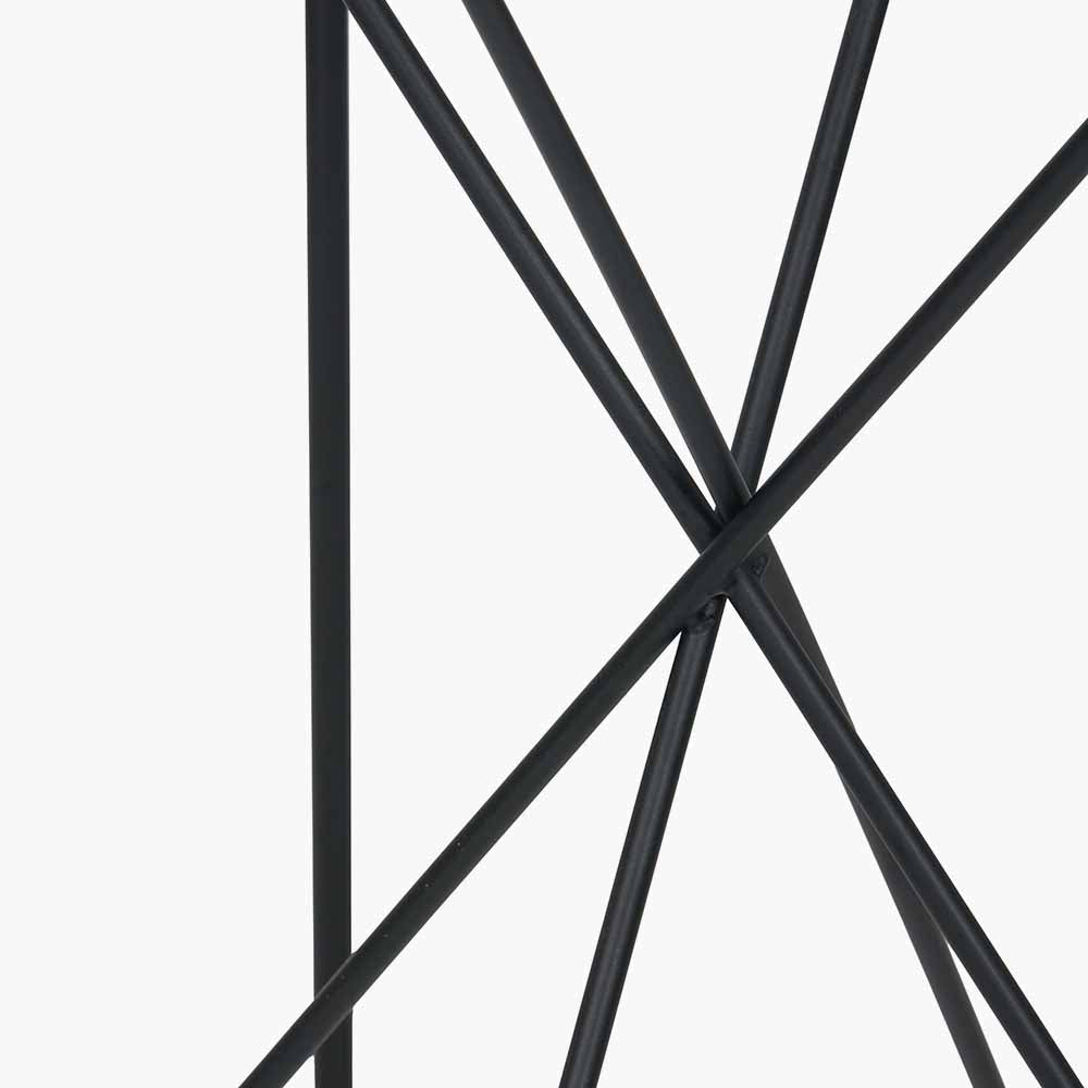 Glass and Black Metal Side Table