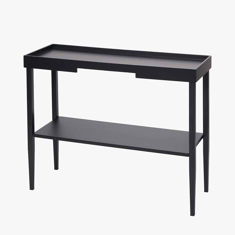 Black Wood Veneer Console Table