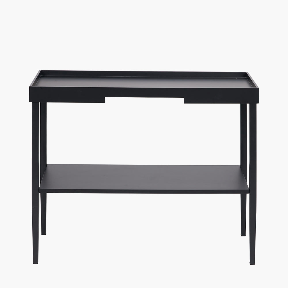 Black Wood Veneer Console Table