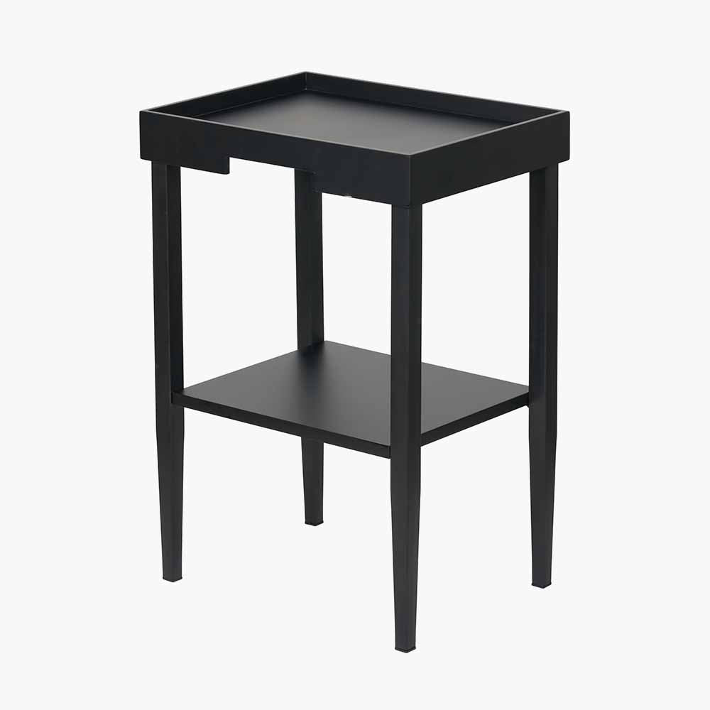 Black Wood Veneer Side Table
