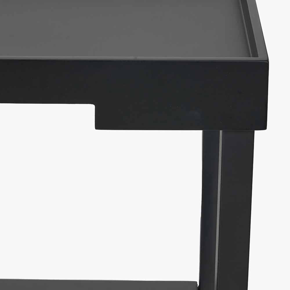 Black Wood Veneer Side Table