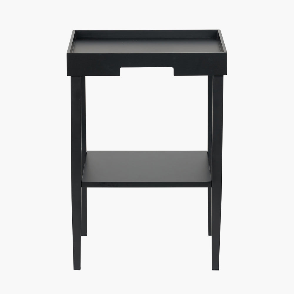 Black Wood Veneer Side Table