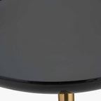Black Enamel and Gold Metal Side Table