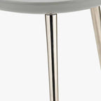 Grey Enamel and Silver Metal Side Table