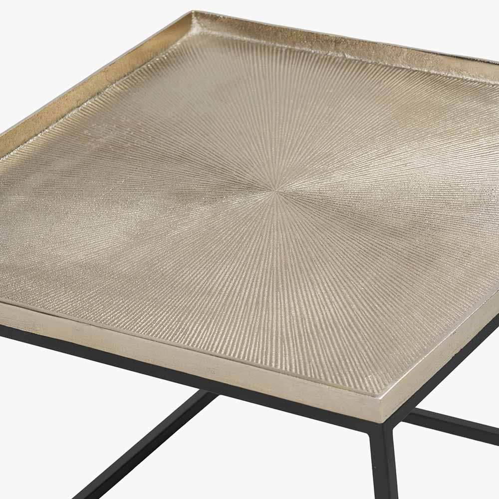 Gold Cast and Black Metal Coffee Table