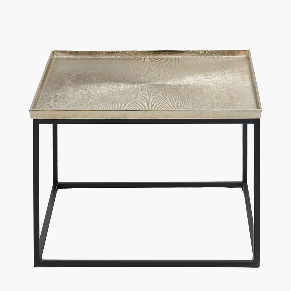 Gold Cast and Black Metal Coffee Table